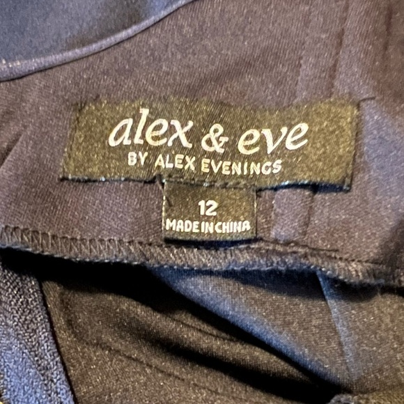 Alex Evenings Blue Halter Sheath Dress with Slit - Picture 6 of 7